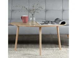Homestyle4u Tische^Beistelltisch Natur Couchtisch Holztisch Nierentisch Kiefer