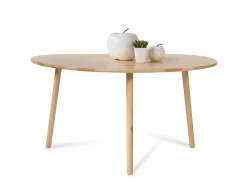 Homestyle4u Tische^Beistelltisch Natur Couchtisch Holztisch Nierentisch Kiefer