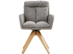 Homestyle4u Stühle^6er Set Polsterstühle Drehbar in Grau 2853