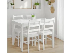 Homestyle4u Stühle^Essgruppe aus Kiefernholz mit 4 Stühlen in 3061