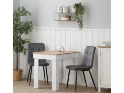 Homestyle4u Stühle^Esszimmerstuhl 4er Set in Anthrazit Samt 2328