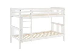 Homestyle4u Etagenbett für Kinder Hochbett Weiß 90x200 cm 2882