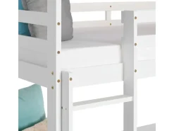Homestyle4u Leitern|Betten^Etagenbett 90x200 cm in Weiß 1978