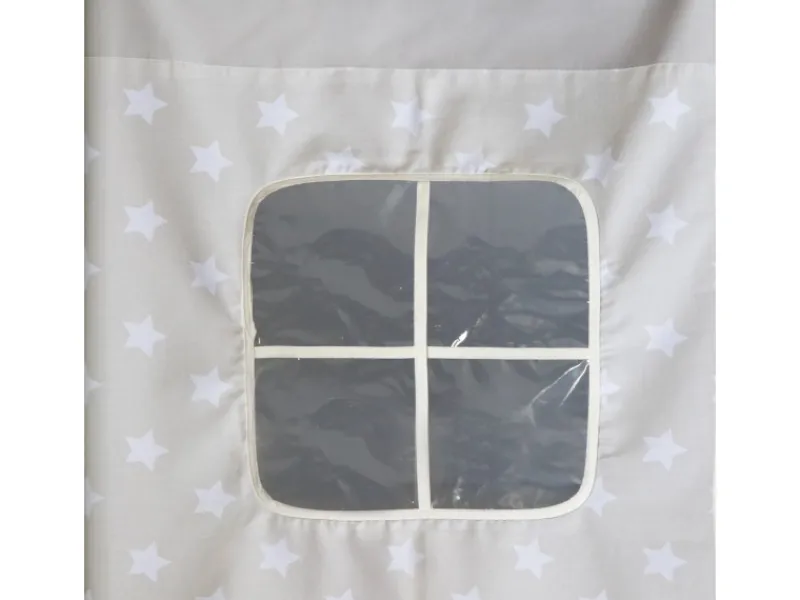 Homestyle4u Leitern|Betten^Hochbett 90x200 mit Vorhang in Sterne 1888