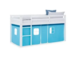 Homestyle4u Hochbett 90x200 mit Lattenrost Vorhang Kinderbett 2984