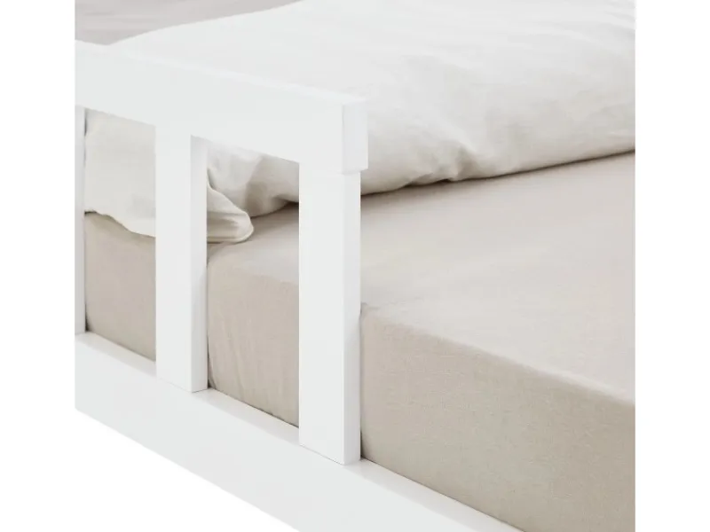 Homestyle4u Betten|Bettwäsche^Kinderbett mit Rausfallschutz 120x200 cm Bodenbett Lattenrost 2838