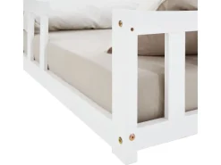 Homestyle4u Betten|Bettwäsche^Kinderbett mit Rausfallschutz 120x200 cm Bodenbett Lattenrost 2838