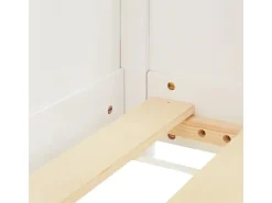 Homestyle4u Wandtattoos^Kinderbett Weiß Hausbett mit Rausfallschutz 90x200 cm Bodenbett 2811