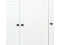 Homestyle4u Kommode Sideboard Eiche Matt Weiß Holz Massiv Schrank 134 cm