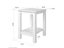 Homestyle4u Tische^Nachttisch 38x47x32 in Braun 1826