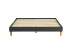 Homestyle4u Bettwäsche^Polsterbett mit Lattenrost 160x200 cm in Grau 1982