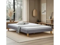 Homestyle4u Polsterbett mit Lattenrost 120x200 cm in Grau 1983