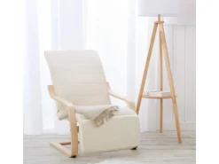 Homestyle4u Hocker^Relaxsessel mit Fußstütze in Beige 2406