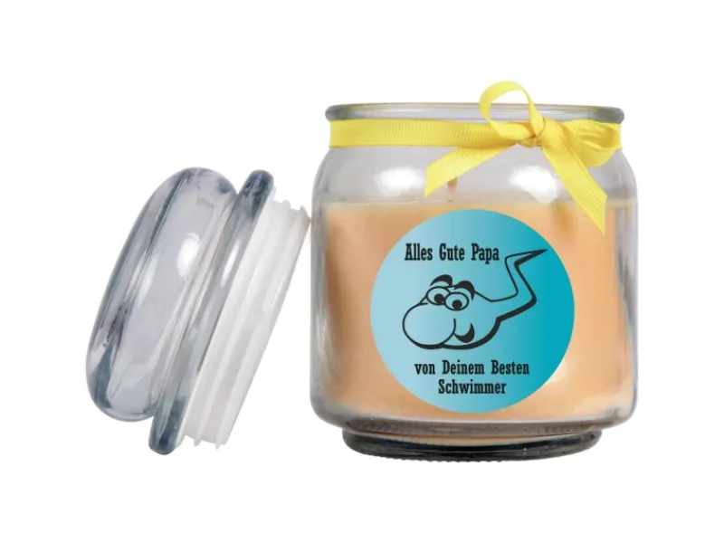 HS Candle Duftkerze & Bonbon Glas Vatertag Gelb Vanille