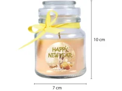 HS Candle Kerzen^Duftkerze & Glas Neujahr Creme Bonbon 30h