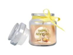 HS Candle Kerzen^Duftkerze & Glas Neujahr Creme Bonbon 30h