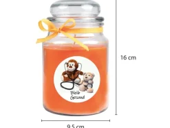 HS Candle Windlichter^Duftkerze & Glas Genesung Honigmelone Orange