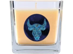HS Candle Windlichter^Duftkerze & Glas Sternzeichen Vanille 50 Stunden Stier