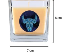 HS Candle Windlichter^Duftkerze & Glas Sternzeichen Vanille 50 Stunden Stier