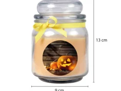 HS Candle Windlichter^Duftkerze & Glas Halloween Creme Bonbon 70h