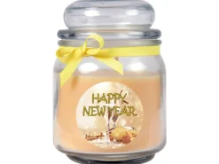 HS Candle Duftkerze & Glas Neujahr Creme Bonbon 70h