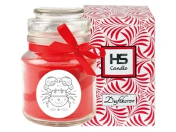 HS Candle Duftkerze & Glas Sternzeichen Rose 30 Stunden Krebs
