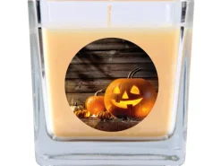 HS Candle Windlichter^Duftkerze & Glas Halloween Creme Bonbon 50h