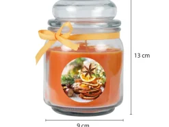 HS Candle Kerzen^Duftkerze & Glas Weihnachten Orange Bonbon 70h