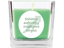 HS Candle Windlichter^Duftkerze & Glas Sternzeichen Coconut Limes 50 Stunden Schütze