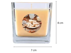 HS Candle Windlichter^Duftkerze & Glas Weihnachten Creme Bonbon 50h