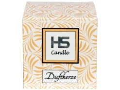 HS Candle Windlichter^Duftkerze & Glas Weihnachten Creme Bonbon 50h
