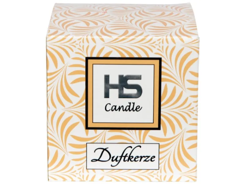 HS Candle Windlichter^Duftkerze & Glas Weihnachten Creme Bonbon 50h