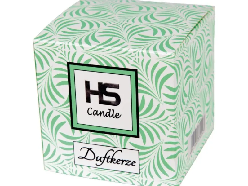 HS Candle Duftkerze & Glas Frohe Ostern Viereck 8 x 7,5cm Coconut Limes Küken