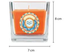 HS Candle Windlichter^Duftkerze & Glas Sternzeichen Honigmelone 50 Stunden Wassermann