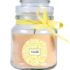 HS Candle Duftkerze & Glas Duft Schriftzug Bonbon Ø7 cm Vanille