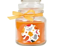 HS Candle Duftkerze & Glas Halloween Orange Bonbon 30h