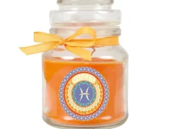 HS Candle Windlichter^Duftkerze & Glas Sternzeichen Honigmelone 30 Stunden Fische