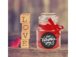 HS Candle Duftkerze & Glas Valentinstag Bonbon 30h Valentine's Day