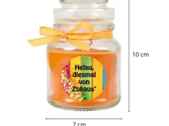 HS Candle Ostern^Duftkerze & Glas Karneval Orange Bonbon 30h
