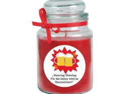 HS Candle Windlichter^Duftkerze & Glas Vatertag Rose Rot