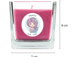 HS Candle Duftkerze & Glas Sternzeichen Lavendel 50 Stunden Wassermann