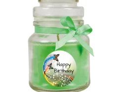 HS Candle Duftkerze & Glas Geburtstag Kokos Grün