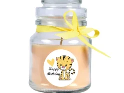 HS Candle Kerzen^Duftkerze & Glas Happy Birthday Bonbon Vanille Tiger