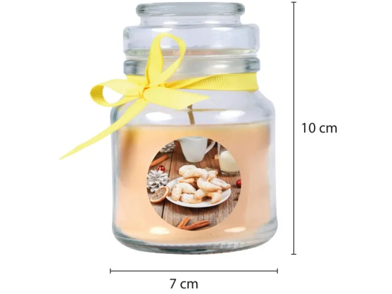 HS Candle Kerzen^Duftkerze & Glas Weihnachten Creme Bonbon 30h