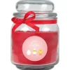 HS Candle Duftkerze & Glas Ostern Rot Bonbon 70h Küken