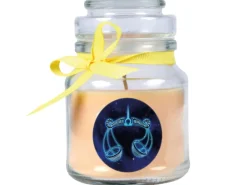 HS Candle Windlichter^Duftkerze & Glas Sternzeichen Vanille 30 Stunden Waage