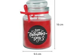 HS Candle Duftkerze & Glas Valentinstag Bonbon 110h Valentine's Day