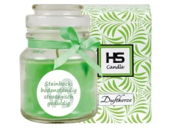 HS Candle Duftkerze & Glas Sternzeichen Coconut Limes 30 Stunden Steinbock