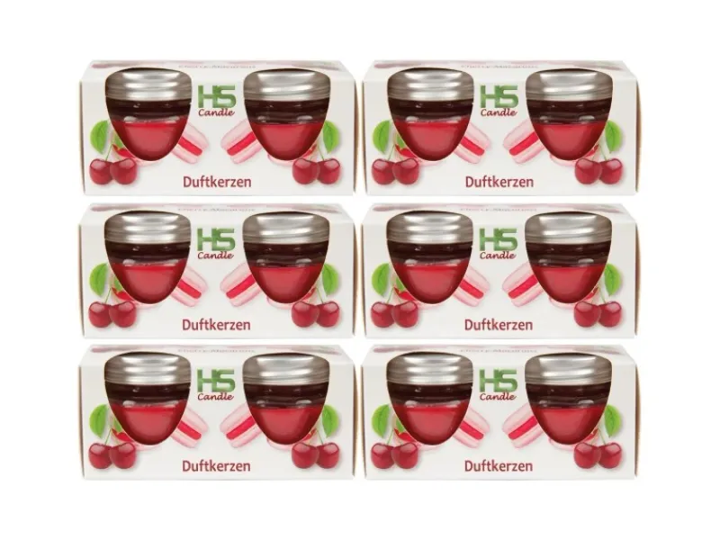 HS Candle Kerzen^Duftkerze Macaron Kerzen 12er Pack Cherry