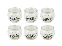HS Candle Duftkerzen Sprüche 6er Pack Happy Birthday